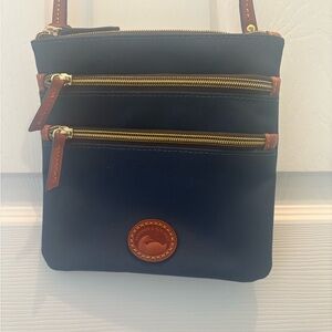 Dooney & Bourke Navy and Brown Crossbody Bag